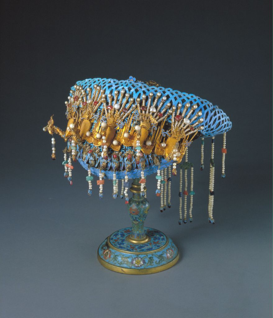 图片[1]-Diancui inlaid with jewelry and five phoenix mother-of-pearl-China Archive